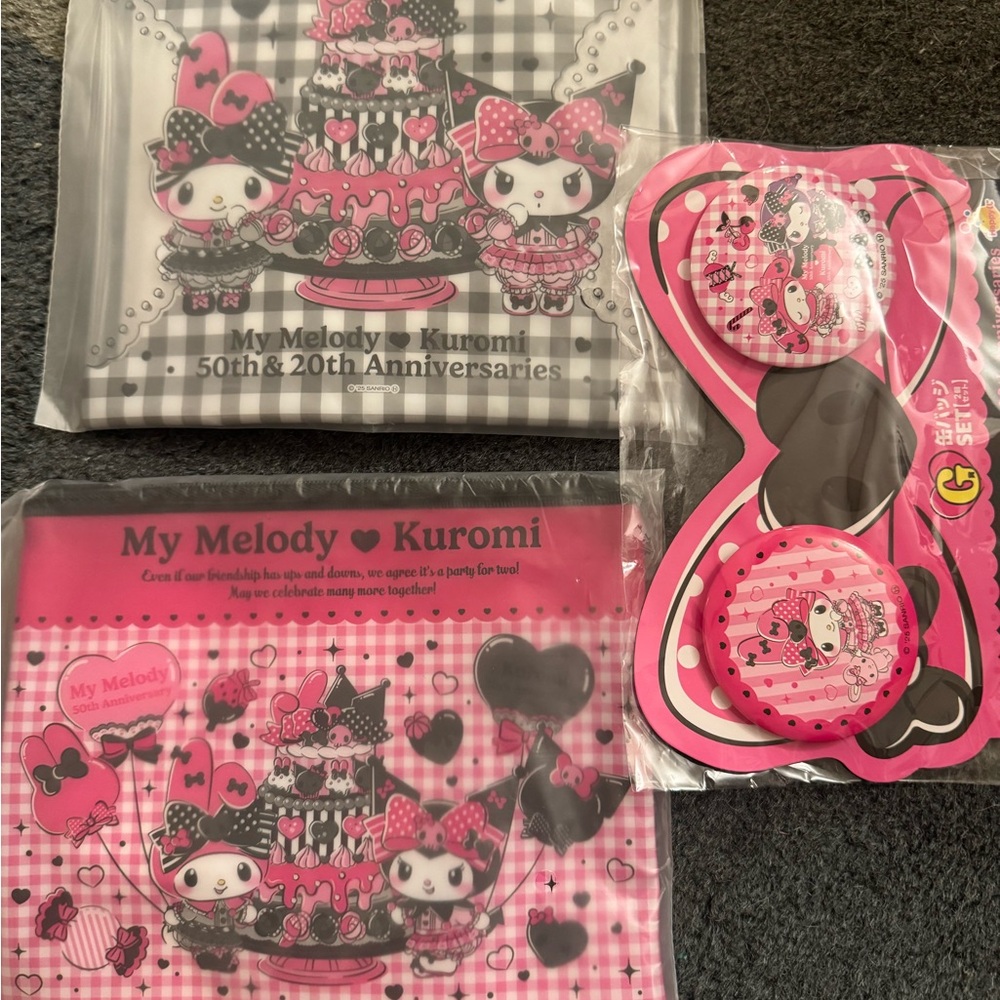 My Melody ♥ Kuromi Pink Anniversary Pouch Set